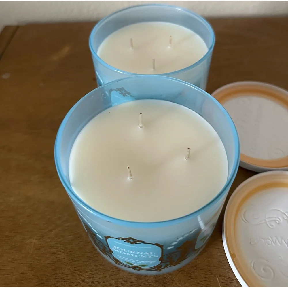 X2 Bath & Body Works JOURNAL MOMENTS 3 wick Candles NEW - Picture 2 of 3